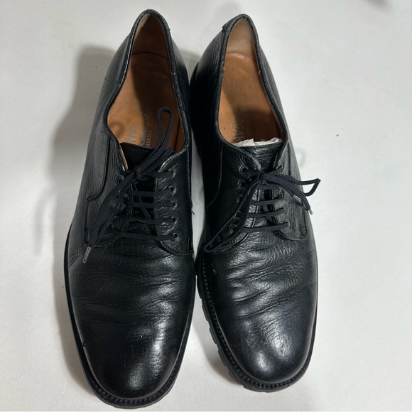 Salvatore Ferragamo Mens Derby Shoes 10,5 D Oxford Black Leather - Picture 4 of 16